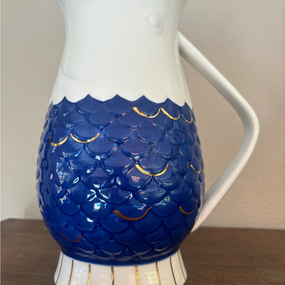 Threshold Blue and White Ceramic Pitcher